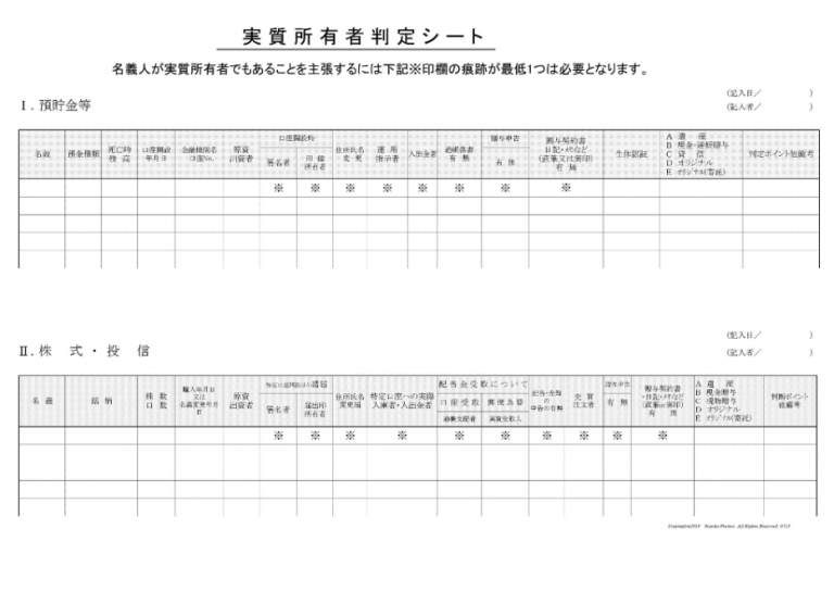 相続税の税務調査対策「実質所有者判定シート」を用いた確認 税理士法人プラス